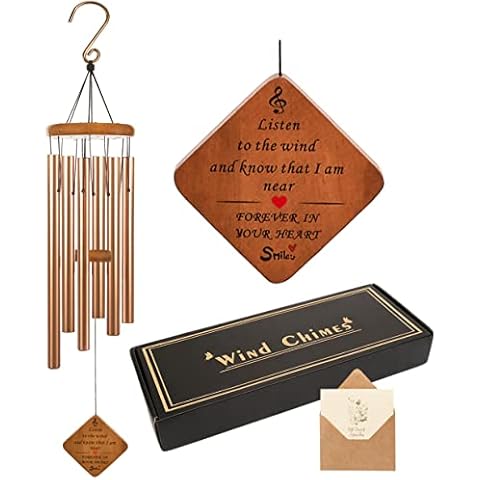Wind Chimes for Outside,Memorial Wind Chimes for Loss of Loved One,Sympathy Wind Chimes for Loss of Mother,Windchimes Outdoors Clearance,Windchimes in Memory of a Loved One,Gold Cover