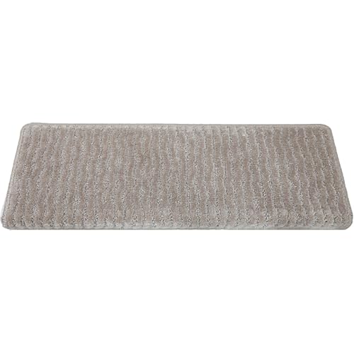 �K�i ����~�߃}�b�g �K�i�p�J�[�y�b�g 10���Z�b�g �ؐ��K�i�p �����p �ӂ��ӂ� �E�F�[�u�X�g���C�v�f�U�C�� �ė��p�\ ����~�߃��e�b�N�X��(Brown,24x65 cm/10x26 in)