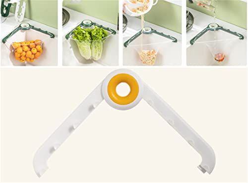 三角コーナー 水切りコーナー いらず 開閉可能 スポンジ置き 水切りネット 50枚 シンク ストレーナー 三角排水ラック 使いやすい 省スペース 固定フィルター 折り畳み可 角度調整可 両面テープ 台所 シンク収納 キッチン用品 料理用品 (ホワイト)