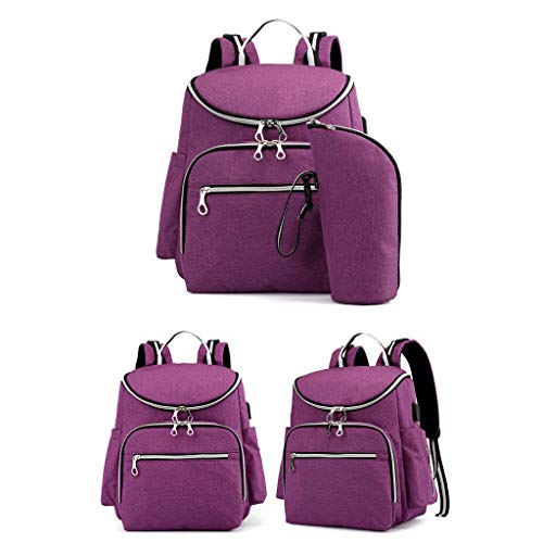 Preisvergleich Produktbild LULUDP Outdoorrucksack Taschen Mamabeutel Multifunktions-Waschbeutel mit großer Kapazität, Aufbewahrungstasche, Kosmetiktasche, Reise-Aufbewahrungstasche, Umhängetasche, tragbarer, intelligenter USB-L
