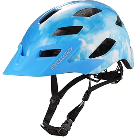Exclusky Bicycle Helmet with Light, Bicycle Helmet with Visor for Bicycle Helmet Men's MTB and Women's Bicycle Helmet Adult for Outdoor Cycling Cover