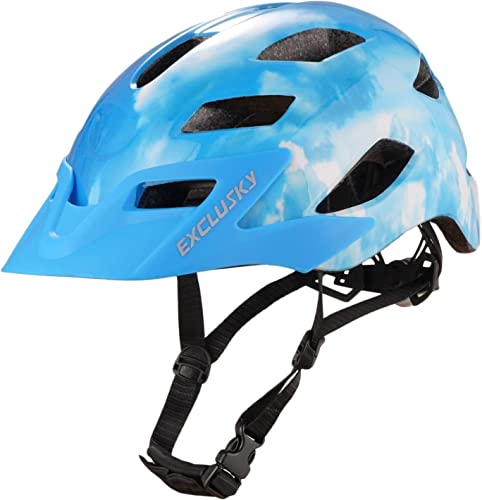 Exclusky Casque de vélo avec lumière, Casque de vélo avec visière pour Casque de vélo Homme VTT et Femme Casque de vélo Adulte pour vélo d'extérieur Cover