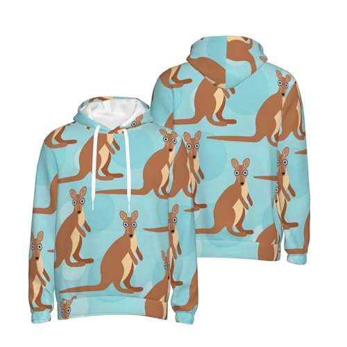 Sweat à capuche pour homme avec imprimé zoo amusant pull décontracté gris