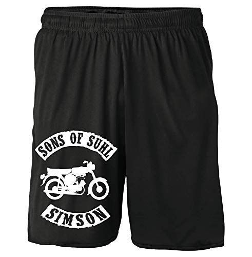 Uglyshirt89 Sons of Suhl Shorts | Simson DDR Osten Schwalbe Trabant Wartburg Sommer Kurze Hose  XXL