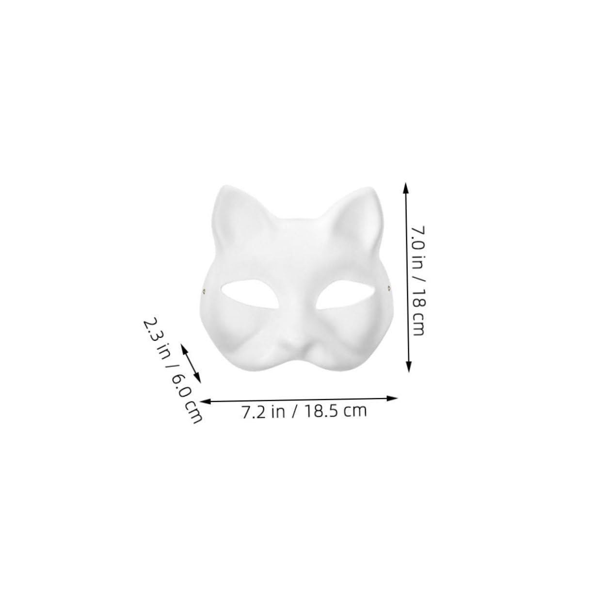 Unomor 9Pcs White Paper Masks Cat Shaped Unpainted Masquerade Masks for Arts and Crafts for Halloween and Cosplay for Adults to Personalize