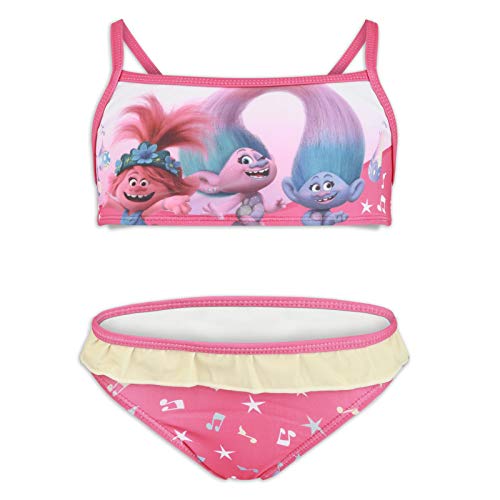 DreamWorks Trolls 2  Niña  Bañador Bikini 2 piezas 1 playa piscina  Producto original con licencia oficial 1915 Fucsia 4 años