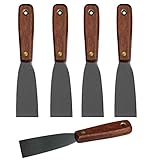 Harrier Wood Handle Putty Scraper Knife, Flexible Blade, 1.5-inch Wide, 5-Pack