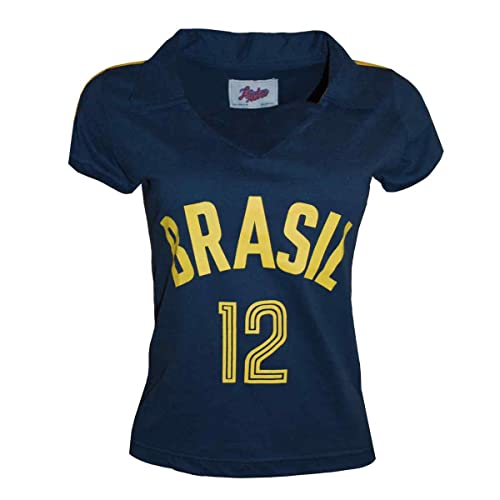 Camisa Brasil Vôlei 1984 Liga Retrô Feminina Azul P 1 Camisa Brasil Vôlei 1984 Liga Retrô Feminina Azul P