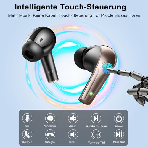 Bluetooth Kopfhörer,Mini Kopfhörer Kabellos Bluetooth 5.4 In Ear HiFi-Klang – Ansicht 6