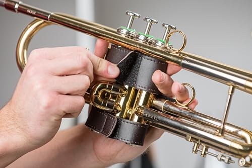 Trumpet Valve Guard Vegan Artificial leather eco-friendly Valve Protector Vegan Trumpet Accessories Valve Cover Brass accessories (Model L, Brown) - Thumbnail 4