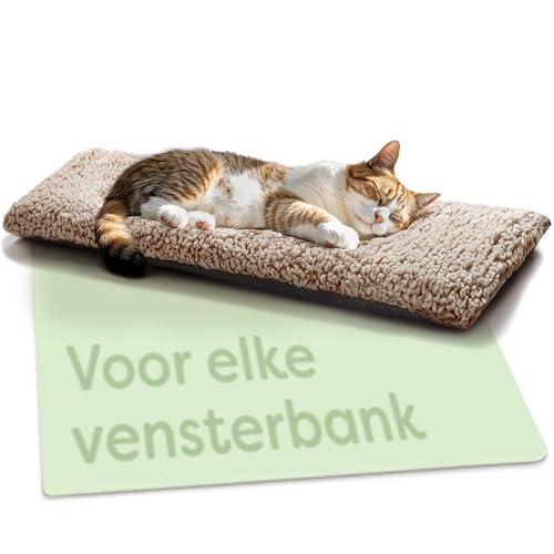 Knupis Kattenraambed 90x28 cm Bruin – Zelfverwarmende Mat – Kattenhangmat