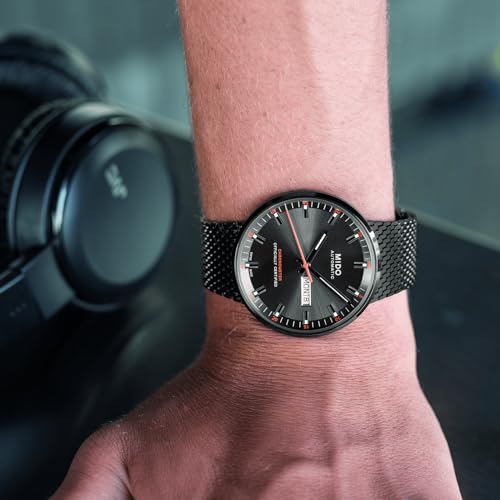 Image of MIDO Commander Icone - Swiss Automatic Chronometer Watch for Men - 42mm Stainless Steel Case - Integrated Bracelet