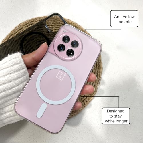Image of COLORflow Back Cover Compatible with OnePlus 12 5G | White Crystal Clear | MAG-Safe | Slim Soft Touch Case with Anti-Slip Grip & Camera Protection