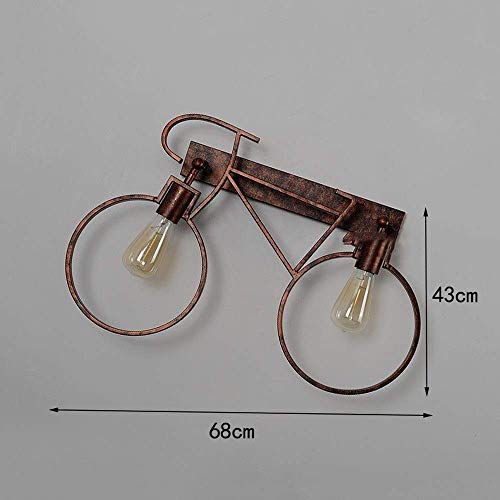 Lanterne Creative Vélo Applique Murale Vintage Industrielle E27 Rouge