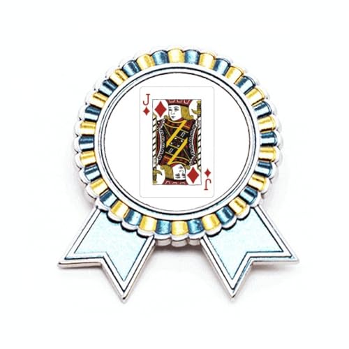 Broche cartes à jouer J M en métal pour sublimer vos tenues de soirée