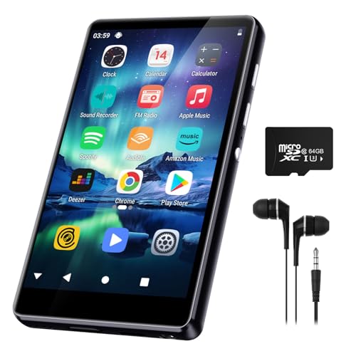 Image of 80GB MP3 Player with Bluetooth and WiFi - SWOFY Music Player with Spotify,Pandora,Amazon Music, M503Pro 4.0-inch Touch Screen Android MP4 MP3 Player for Kids with Libby,Audible,Spotify Kids,FM Radio