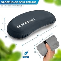 NORDMUT® Campingkissen aufblasbar [SoftSleep+] Komfortables Kissen Ultraleicht mit kleinem Packmaß – Reisekissen aufblasbar inkl. waschbarem Kissenbezug (Schwarz) – Ansicht 4