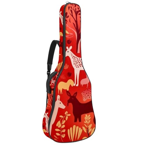 Housse guitare acoustique 41 pouces imperméable et rembourrée avec motif silhouette