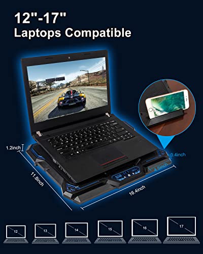 Gaming-Laptop-Cooling-Pad-2022-KEYNICE-Notebook-Cooler-with-6-LED-Quiet-Fan-for-12-17-Inch-Laptops-2-USB-Ports-5-Wind-Speeds-USB-Powered-Laptop-Cooler-Laptop-Fan-Stand-with-LCD-Screen