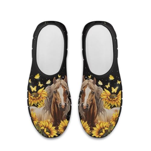 JoyLamoria House Flowers Animal Design Shoes for Women Lightweight Soft Fashion Holiday