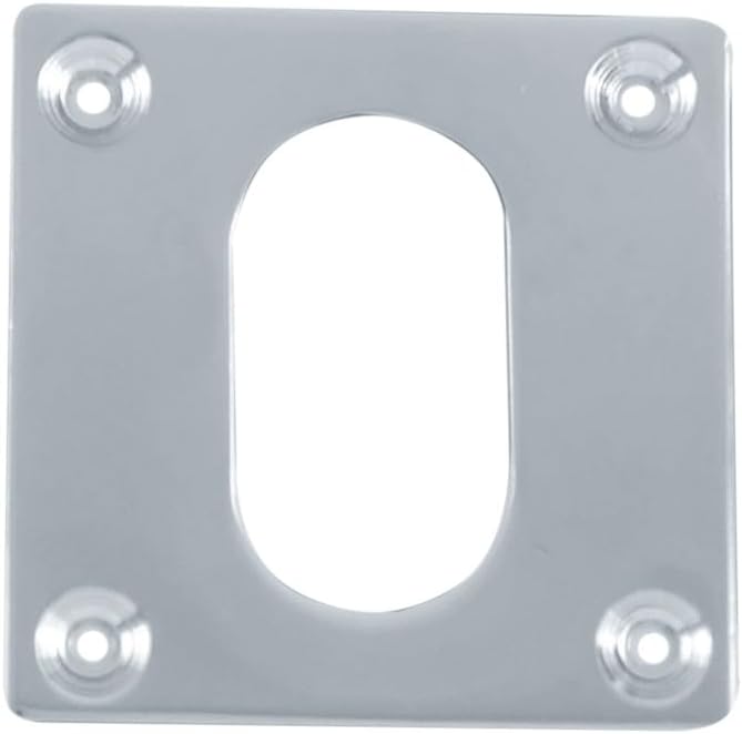 Face Fix Square Escutcheon – Oval Keyhole Cover Plate – Surface Mounted Door Hardware for Euro/Oval Cylinders (Polished Brass, 50x50MM)