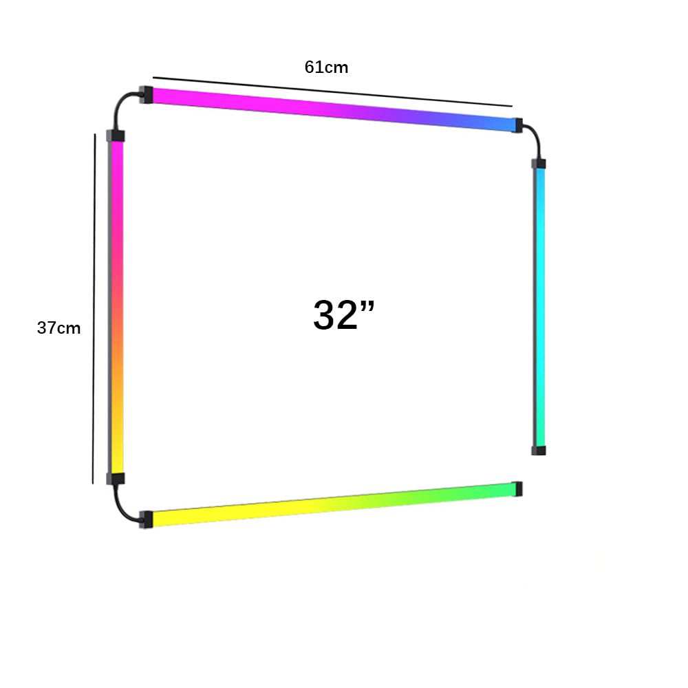 Tira de luces LED para monitor de PC de 32 pulgadas, retroiluminación RGB para sincronización de pantalla con control de aplicación inteligente, decoración de sala de juegos y escritorio, 4