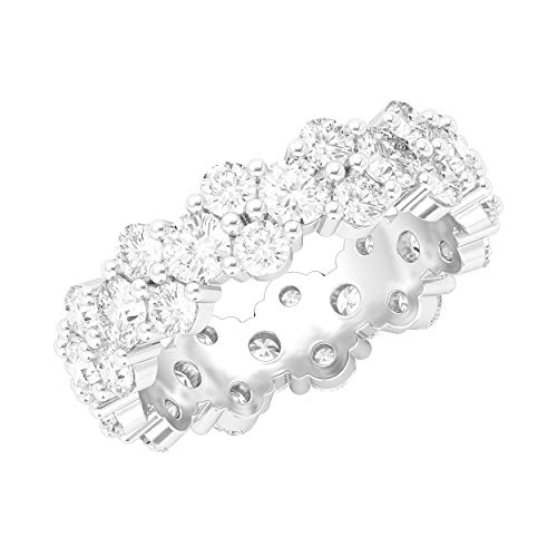 Sterling Silver Full Eternity Garland Ring Cluster With Genuine Moissanite Wedding Ring For Women (7) #TOP10