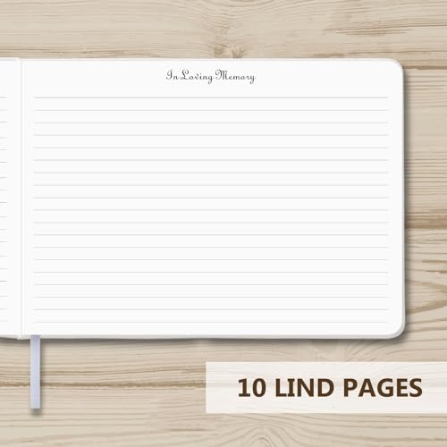 Image of Tiankool Funeral Guest Book for Memorial Service - in Loving Memory Guest Book for Funeral Sign in - Celebration of Life Guest Book for Funeral Guest Registry-134 Pages,10 inch x 7 inch,Hardcover,White