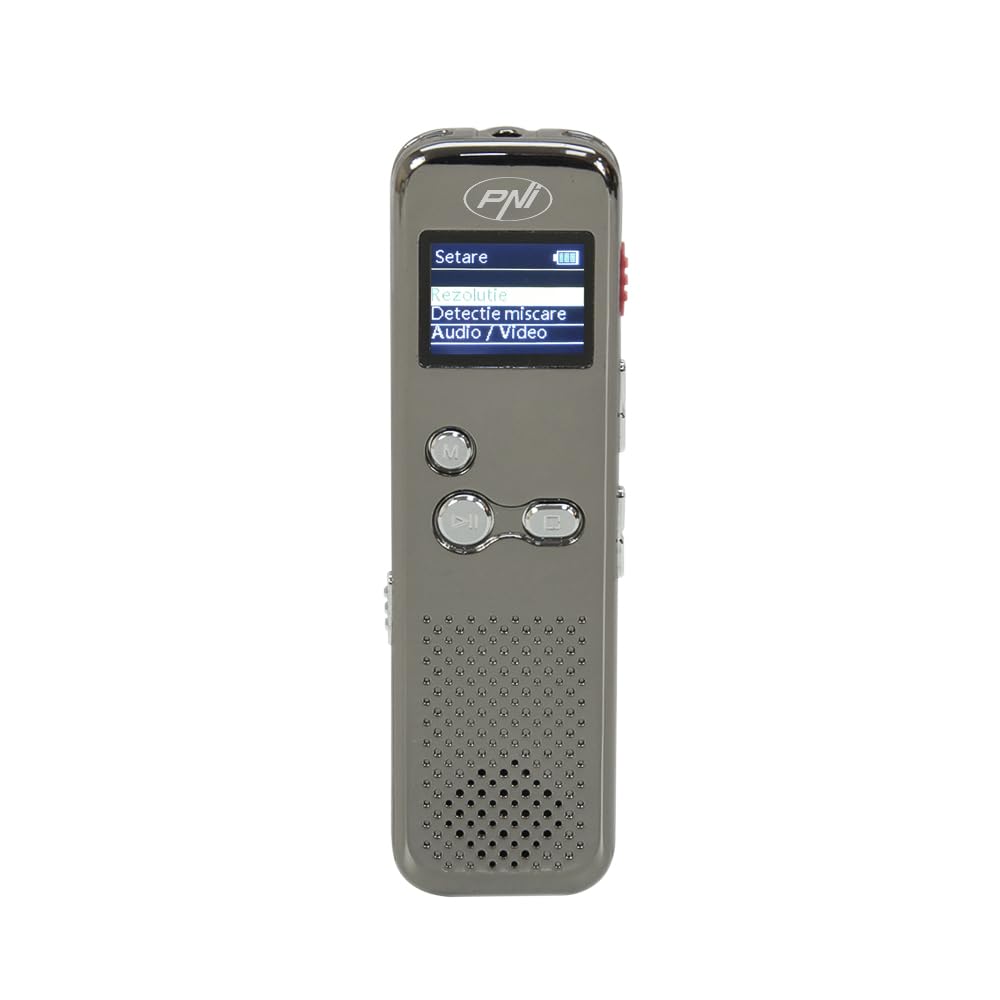 Registratore Vocale Digitale Portatile, PNI RedStone audio stereo, video 1080P, MP3 player, microSD card 8GB incluso, rilevamento del movimento