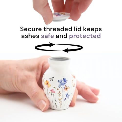 Image of Cremation Urns for Human Ashes Adult Female | Human Urn for Ashes for Women | Decorative for Cremation, Funeral, Burial, Home | Handcrafted Keepsake - Wildflower