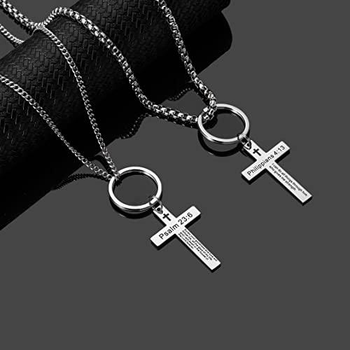 Porte-clés croix chrétien en acier inoxydable contre l'usure quotidienne - 3