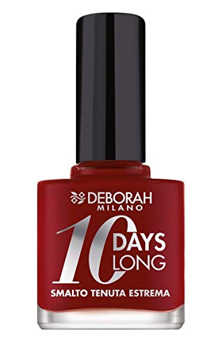 DEBORAH Esmalte de uñas de 0 días largo N.6, duración hasta 0 días sin retoque ni lámpara UV, para uñas nutridas y brillantes, rojo oscuro