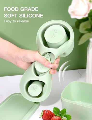 Molde para cubos de hielo de silicona con tapa verde miniatura 3