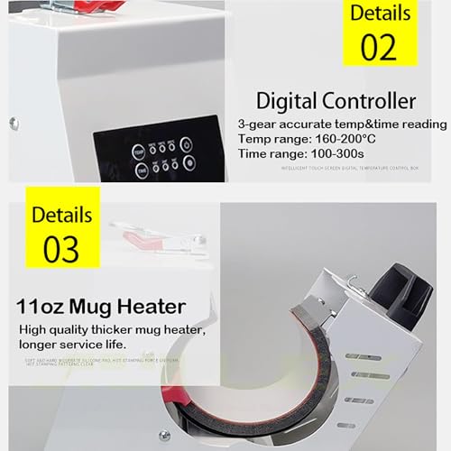 Prensa térmica portátil para taza 11oz con control digital miniatura 4