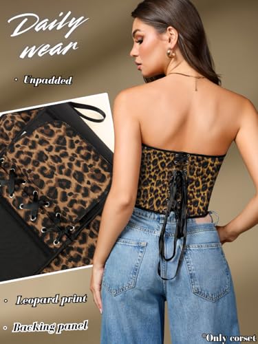 Boned Lace Up Corset Top For Women, Heart Overbust Strapless Vintage, Sexy Bustier Crop, Party Club Outfits3