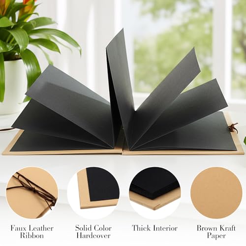 Mini Álbum de Scrapbook de 6 x 8 Pulgadas | Álbum de Scrapbook en Acordión con Pegamento para Esquinas y Cierre de Cuero, Pequeño Álbum para Manualidades para Bodas, Cumpleaños y Día de la Madre miniatura 3