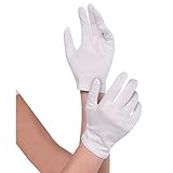 amscan White Cotton Gloves Classic Design, Soft & Comfortable Material Gloves, Ideal For Themed Parties & Costumes Accessory- 1 Pair