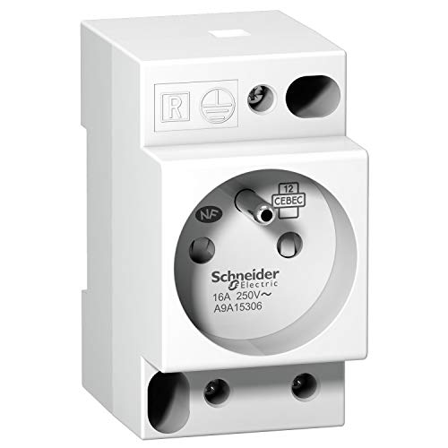 Schneider Electric - Prise de courant modulaire 16A 2P+T standard français 250V - A9A15306