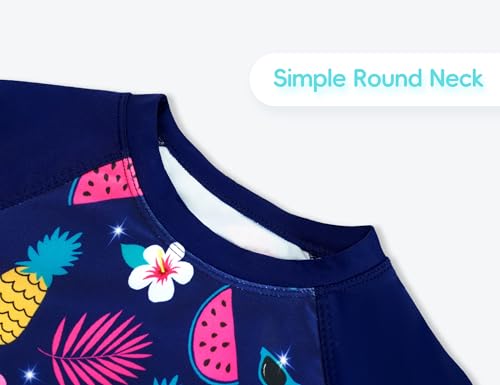 Image of Girls Swimsuit Long Sleeve Rush Guard Bathing Suit Swimwear with Bikini Bottom Sun Protection
