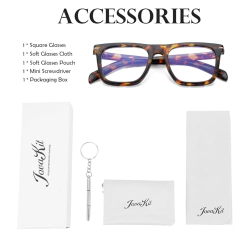 Image of JOVAKIT Square Frame Glasses for Women Men Non-prescription Clear Lens Eyeglasses Anti-Blue Light Lens Eyewear
