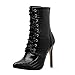 Produktbild Stiefel Damen, LANSKIRT Frauen Stiefeletten High Heels mit Pfennigabsatz Nieten Schlangenhaut hochhackige Stiefel Sexy dünne Fersen Bandage Boots