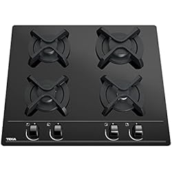 Fregadero Teka Cristal Negro Teka GBC 64000 KBB - Placa Gas 4 Fuegos, Cristal, 60 cm, Negro