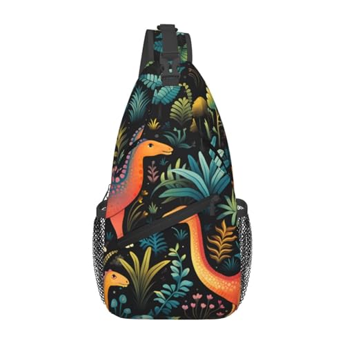 Mochila bandolera unisex con diseño de dinosaurio miniatura 1