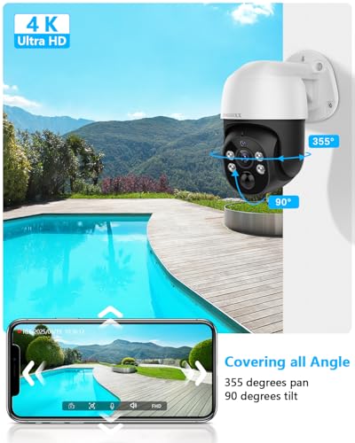 Image of OOSSXX (2026 New) 4K PoE PTZ Security Camera System with 10.2'' Monitor, 8CH NVR, 6pcs Wired Outdoor Cameras with 1TB HDD, Pan Tilt Auto Tracking, AI Human Detection, Free App, No Monthly Fee