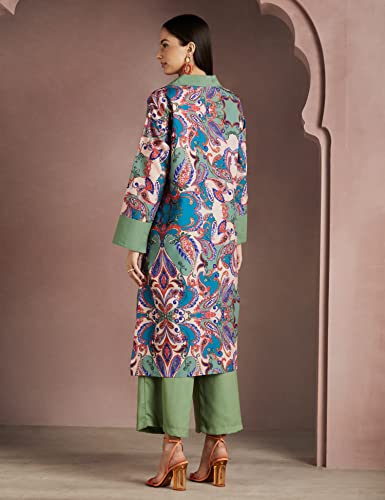 Image of RIVER by Narendra Kumar Premium Designer Women's Paisley Print Kurta Kurti