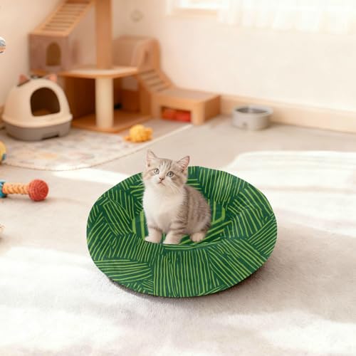 Lit pour chien et chaton à rayures vertes S couchage premium - 4