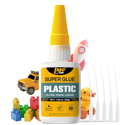 Plastic Super Glue Liquid, Clear Instant Cyanoacrylate Glue for Plastic Model 3d Printing PLA...