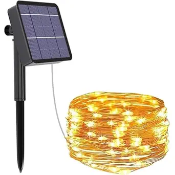 AERYS Solar Fairy String Light 200 LEDs 20m Inbuilt Rechargable Batery IP65 Waterproof 8 Mode Copper Wire for Indoor Outdoor Garden Yard Balcony Diwali Christmas Party & Home Decor Led Light
