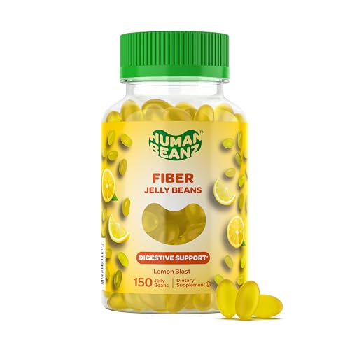 Human Beanz Fiber Jellybean Gummies for Adults, Nutritional Vegetarian Supplements, 150 Jellybeans