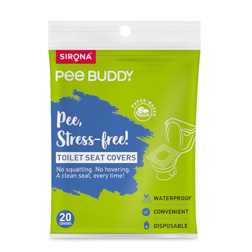 PeeBuddy Disposable Toilet Seat Covers - 20 Sheet - Thicker Safer Premium Quality Sheets for Dirty Toilets